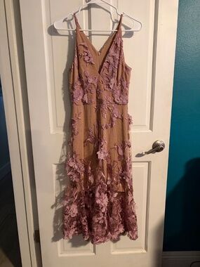 Dress the Population Women's Audrey Floral Applique Lace Dress